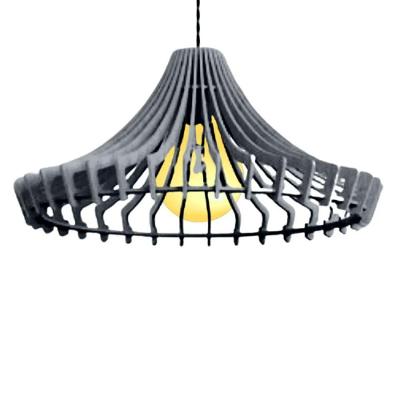 Luminária Pendente Coliseum MDF Bivolt 100W E27 Preta Lenobre