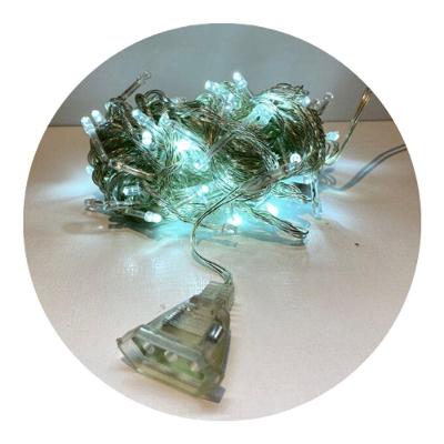 Cordão de LED 100 Lâmpadas 10M Fio Crystal 8 Modos 110V Branco Frio