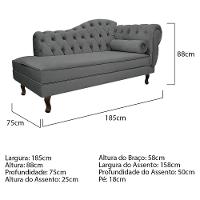 Kit Diva Recamier Diana 185Cm Lado Esquerdo E 02 Poltronas Julia Corano - Amarena Móveis Cinza - 5