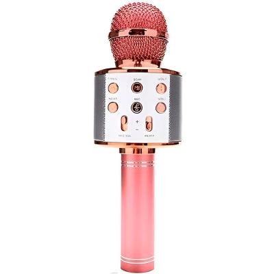 Microfone Karaokê Shopmix WS-858 5W Mono Bluetooth USB SD P2 Rosa
