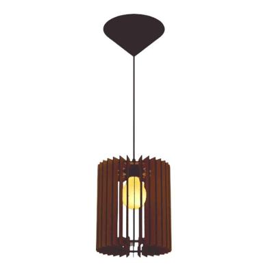 Luminária Pendente Turmalina MDF Bivolt 100W E27 Marrom Lenobre