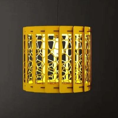 Luminária Pendente Ventania MDF E27 Cabo Ajustável Bivolt Preta Lenobre