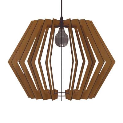 Luminária Pendente Sidney MDF Cabo Ajustável Bivolt Marrom Lenobre