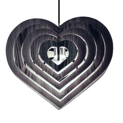 Luminária Pendente Coração MDF Bivolt 100W E27 Preta Lenobre
