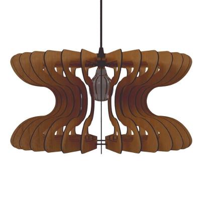 Luminária Pendente Cobra MDF Bivolt 100W E27 Marrom Lenobre