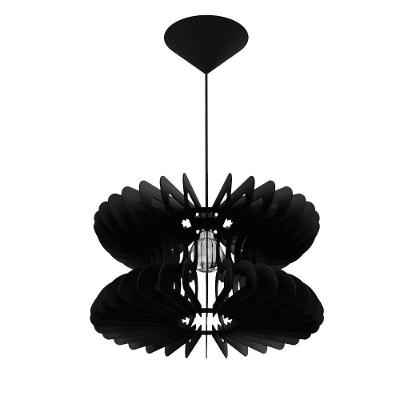 Luminária Pendente Cobra MDF Bivolt E27 Cabo Ajustável Preta Lenobre