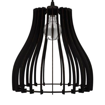 Luminária Pendente Aquiles MDF Soquete E27 100W Bivolt Preta Lenobre