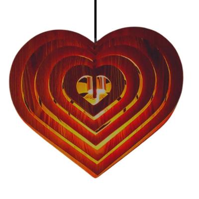 Luminária Pendente Coração MDF Bivolt Soquete E27 Marrom Lenobre
