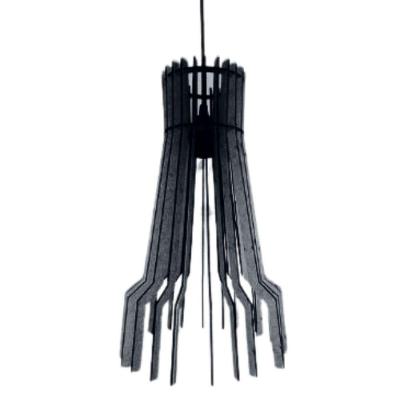 Luminária Pendente Bangkok MDF Bivolt Cabo Ajustável Preta Lenobre