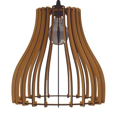 Luminária Pendente Aquiles MDF Cabo Ajustável E27 Bivolt Marrom Lenobre