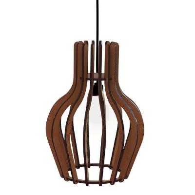 Luminária Pendente Copan MDF Bivolt Cabo Ajustável E27 Marrom Lenobre