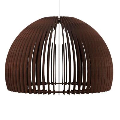 Luminária Pendente Casablanca MDF Bivolt 100W E27 Marrom Lenobre