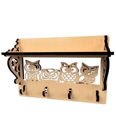 Porta Chaves de Parede MDF Cru Corte a Laser 17cm X 6cm Lenobre