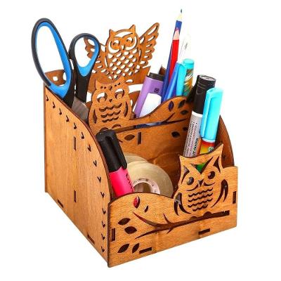 Organizador de Lápis e Canetas Corujas MDF Cru Corte a Laser Lenobre