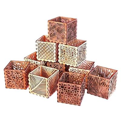 Kit 10 Caixas Organizadoras MDF Cru 3MM Corte a Laser 10X10CM Lenobre