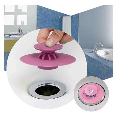 Kit 3 Protetores de Ralo Silicone para Cozinha e Banheiro Rosa Shopmix