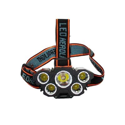 Lanterna de Cabeça 5 LED USB Recarregável 3 Modos Preta Shopmix