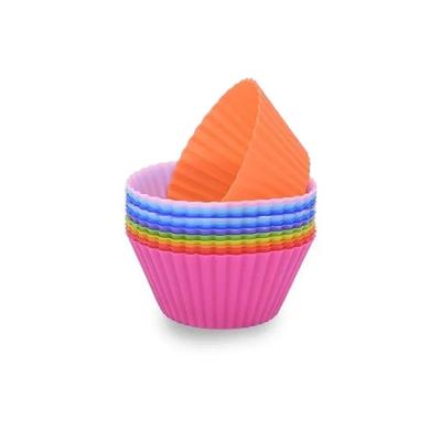 Kit 12 Formas Silicone Mini Cupcake Muffin Antiaderente Forno e Freezer