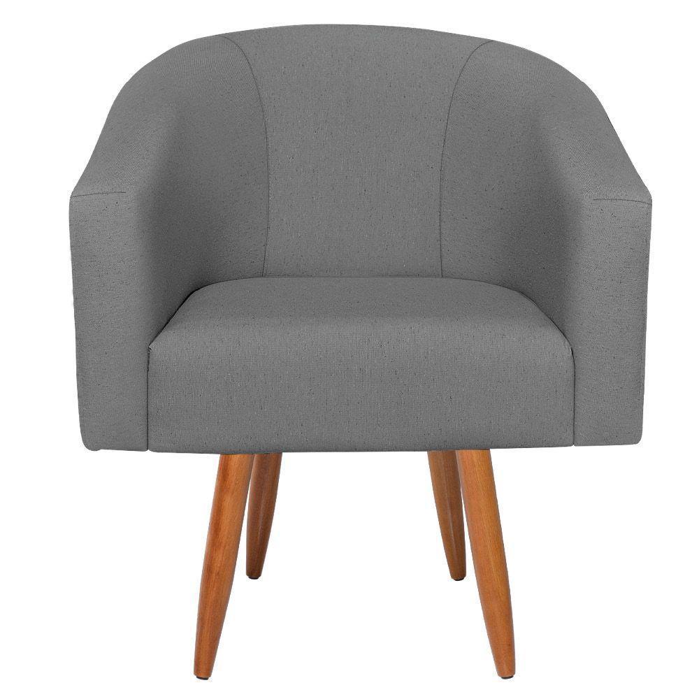 Kit Diva Recamier Heitor 140Cm Lado Esquerdo E 02 Poltronas Luiza Suede - Amarena Móveis Cinza - 6