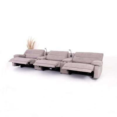 Sofá Swift Elétrico G81 4 Lugares Reclinável 401cm Cinza Linho Gran Belo