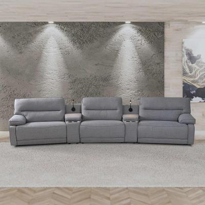 Sofá Swift G81 4 Lugares Retrátil Reclinável 423cm Cinza Linho Gran Belo