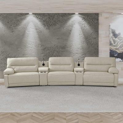 Sofá Swift G81 4 Lugares Retrátil e Reclinável 423cm Off White Linho Gran Belo