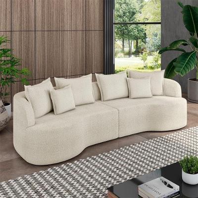 Sofá Salinas G33 3 Lugares 250cm Off White Bouclê Decorativo Gran Belo