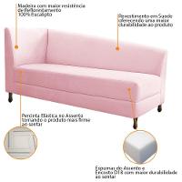 Kit Diva Recamier Heitor 160Cm Lado Direito E 02 Poltronas Luiza Suede - Amarena Móveis Rosa Bebê - 3