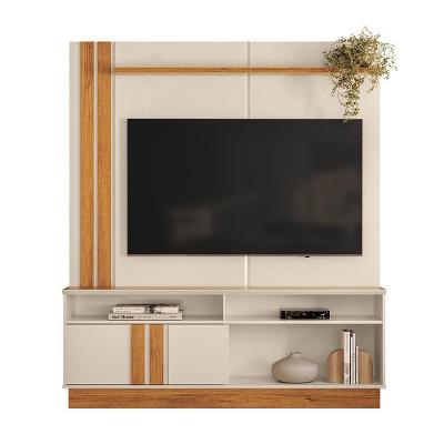 Estante Home Theater Fortaleza 1.6 1 Porta MDP 160CM Off White e Canela Möbler