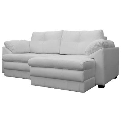 Sofá Retrátil Piece 2 Lugares Bipartido 175cm Branco Couro Gran Belo