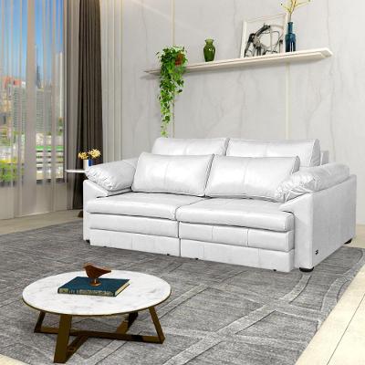 Sofá Piece G58 2 Lugares Retrátil 175cm Branco Couro Gran Belo
