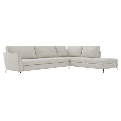 Sofá de Canto Chaise Direito Olívia 4 Lugares 267cm Suede Bege Gran Belo