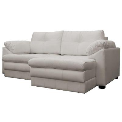 Sofá Retrátil Piece 2 Lugares 175cm Off White Couro Gran Belo