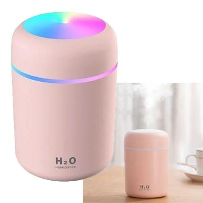Umidificador H2o Lumen Difusor USB 300ML LED Aromaterapia Rosa Shopmix