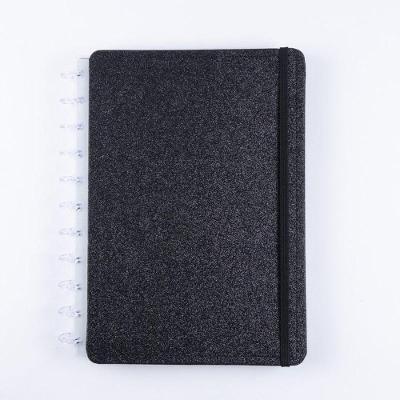 Caderno Disko Shine Disco Reposicionável Capa Dura Grande g Preto