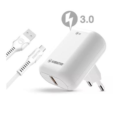 Kit Carregador Turbo 3.0 Com Cabo Type-c Kimaster Kt615