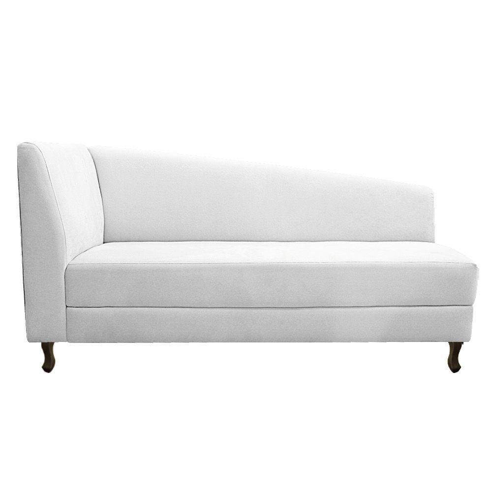 Kit Diva Recamier Heitor 160Cm Lado Direito E 02 Poltronas Luiza Suede - Amarena Móveis Branco - 7