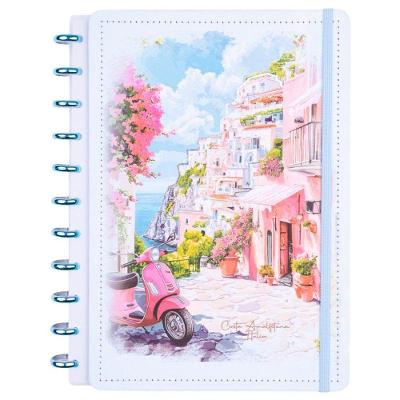 Caderno de Disco Reposicionável Disko Itália Médio m Capa Dura Branco