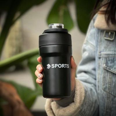 Garrafa Térmica Copo Inox 500ML Canudo de Silicone e Alça Esporte Preto