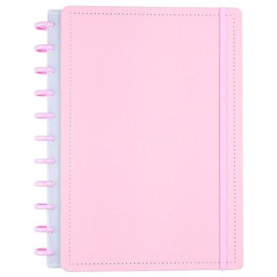 Caderno de Disco Disko All Rosa Capa Dura Grande Reposicionável Rosa