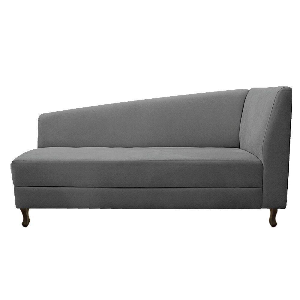 Kit Diva Recamier Heitor 160Cm Lado Esquerdo E 02 Poltronas Luiza Suede - Amarena Móveis Cinza - 7