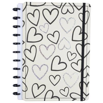Caderno de Disco Reposicionável Disko Loves Grande g Capa Dura Bege