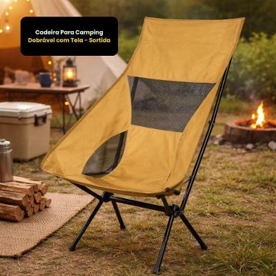 Cadeira de Camping Dobrável com Tela em Alumínio 100kg Top Rio Comercial