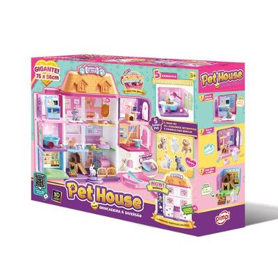 Casa Pet House Maleta Portátil 3D 5 Ambientes Brinquedo Infantil Pimpi