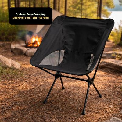 Cadeira de Camping Portátil Dobrável Tecido Oxford 100kg Top Rio Comercial