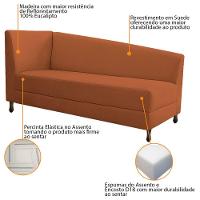 Kit Diva Recamier Heitor 140Cm Lado Esquerdo E 02 Poltronas Luiza Suede - Amarena Móveis Terracota - 3