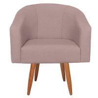 Kit Diva Recamier Heitor 160Cm Lado Direito E 02 Poltronas Luiza Linho - Amarena Móveis Rosê - 6