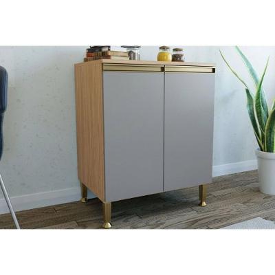 Balcão Cozinha Rebeca 2 Portas MDP 70CM Mel e Cinza Movelbento