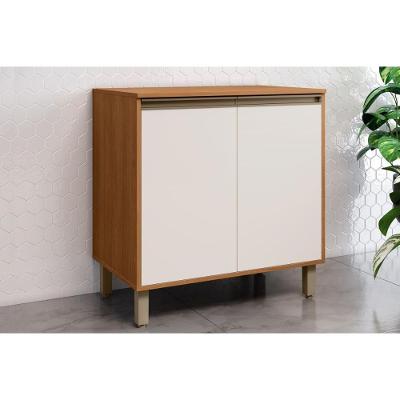 Balcão Cooktop Venaly 2 Portas MDF-MDP 80CM Cinamomo e Off White Móveis Henn