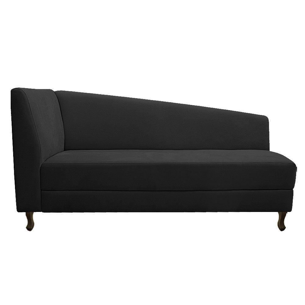 Kit Diva Recamier Heitor 140Cm Lado Esquerdo E 02 Poltronas Luiza Suede - Amarena Móveis Preto - 7